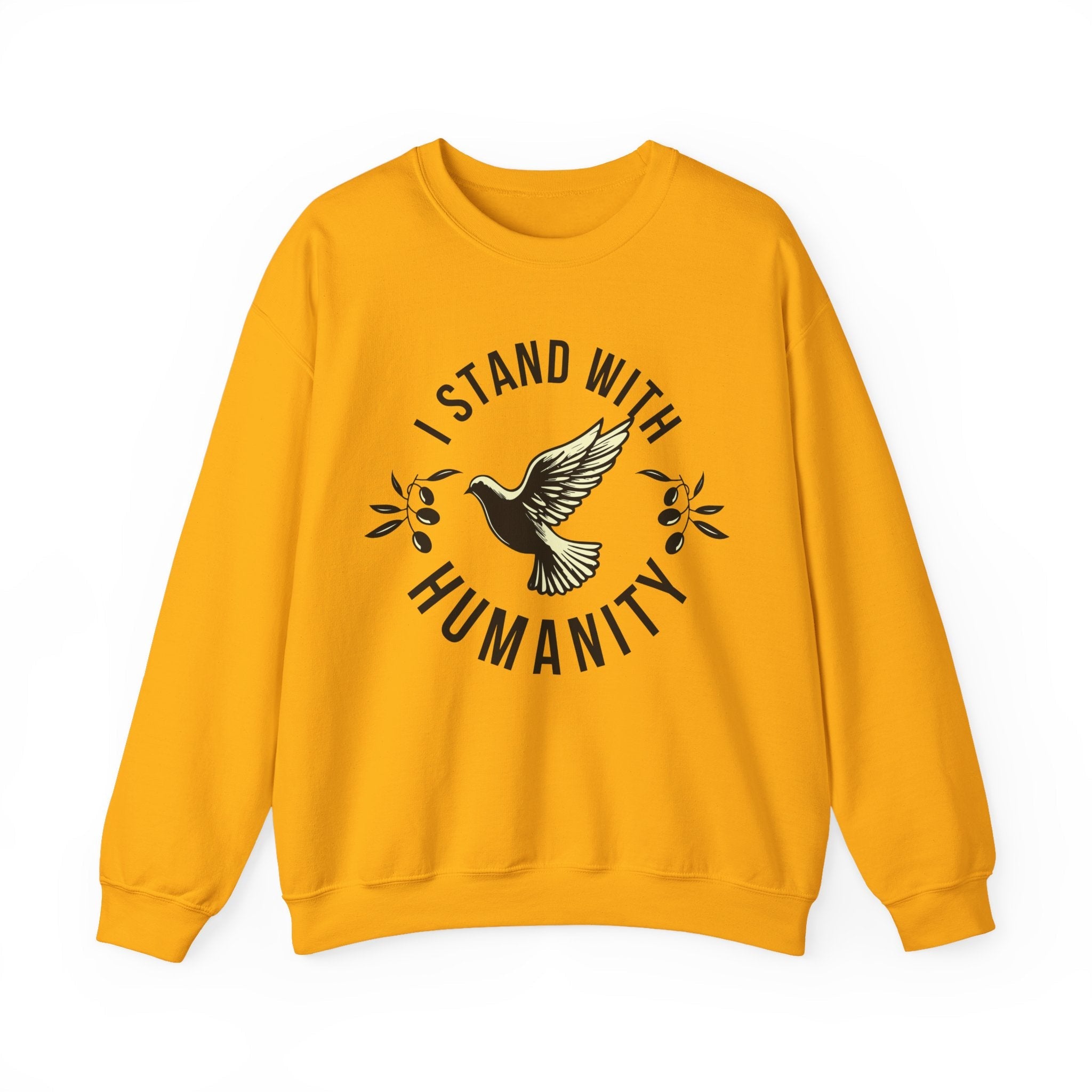 I Stand With Humanity Crewneck Sweatshirt - S / Gold