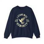I Stand With Humanity Crewneck Sweatshirt - S / Navy