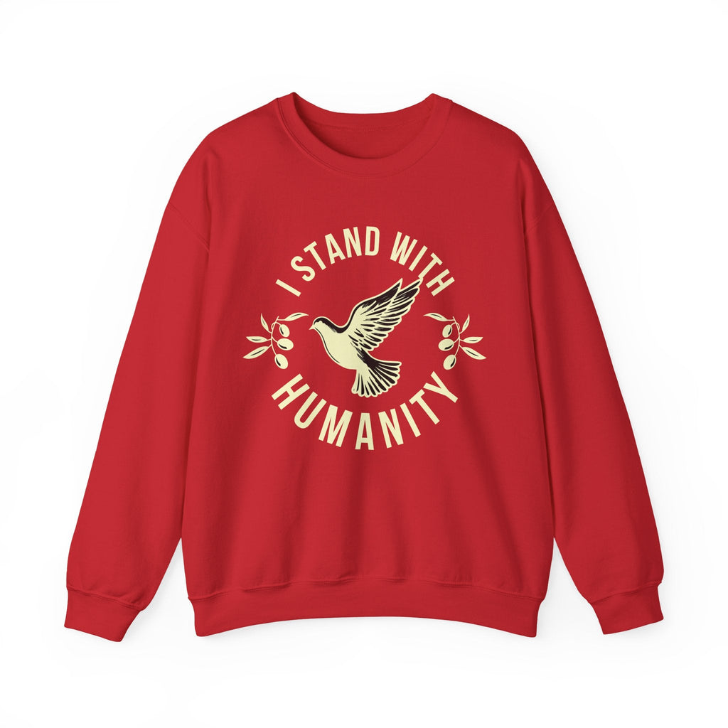 I Stand With Humanity Crewneck Sweatshirt - S / Red