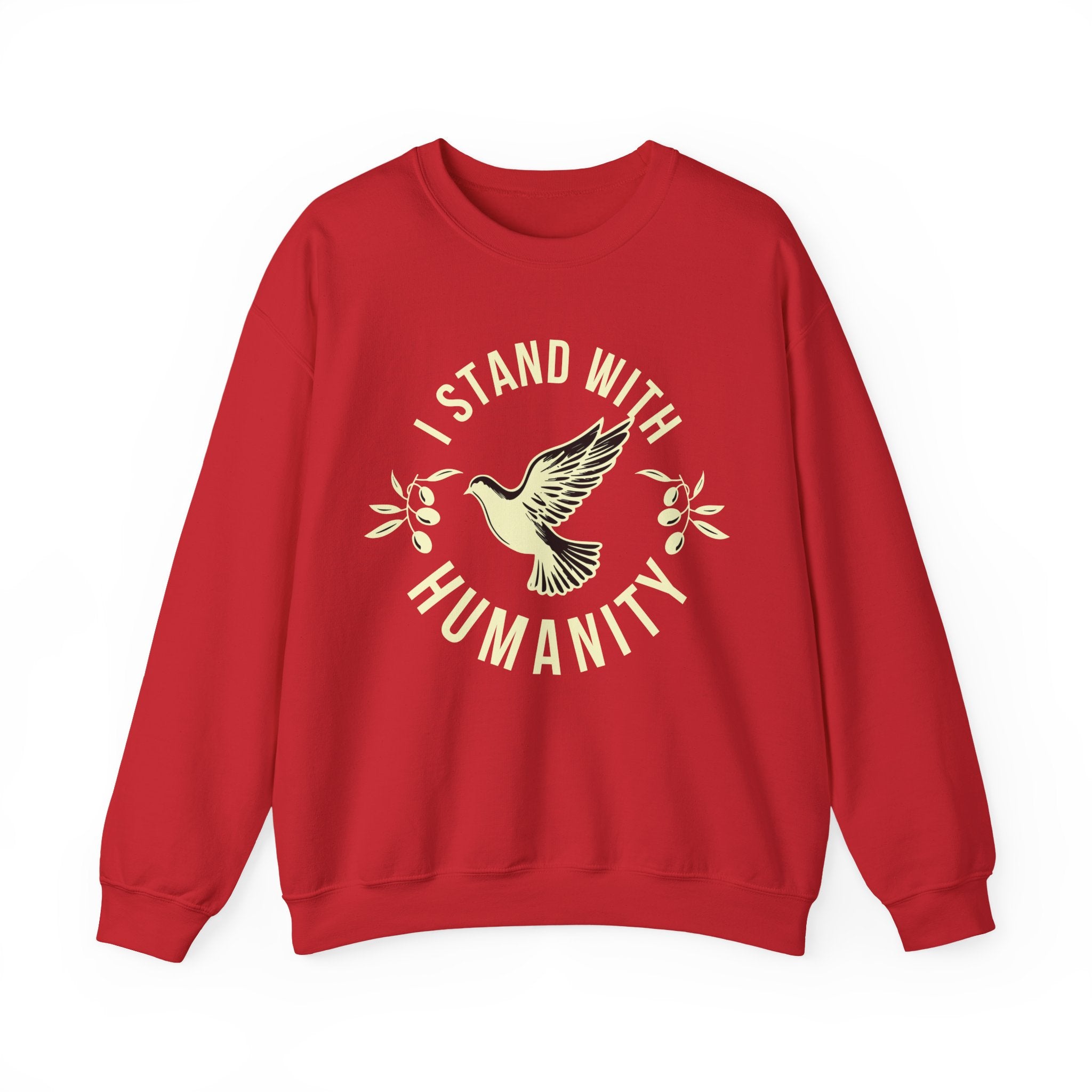 I Stand With Humanity Crewneck Sweatshirt - S / Red