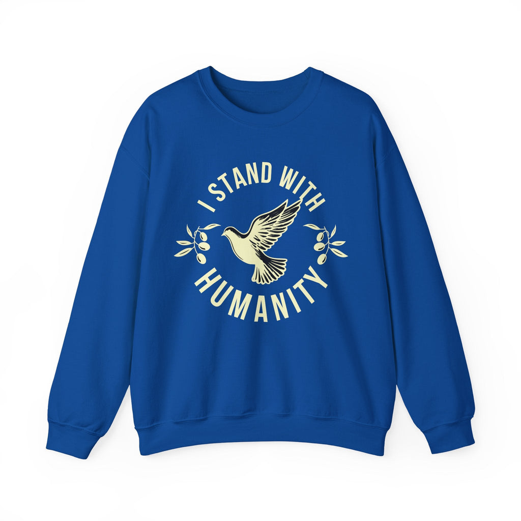 I Stand With Humanity Crewneck Sweatshirt - S / Royal