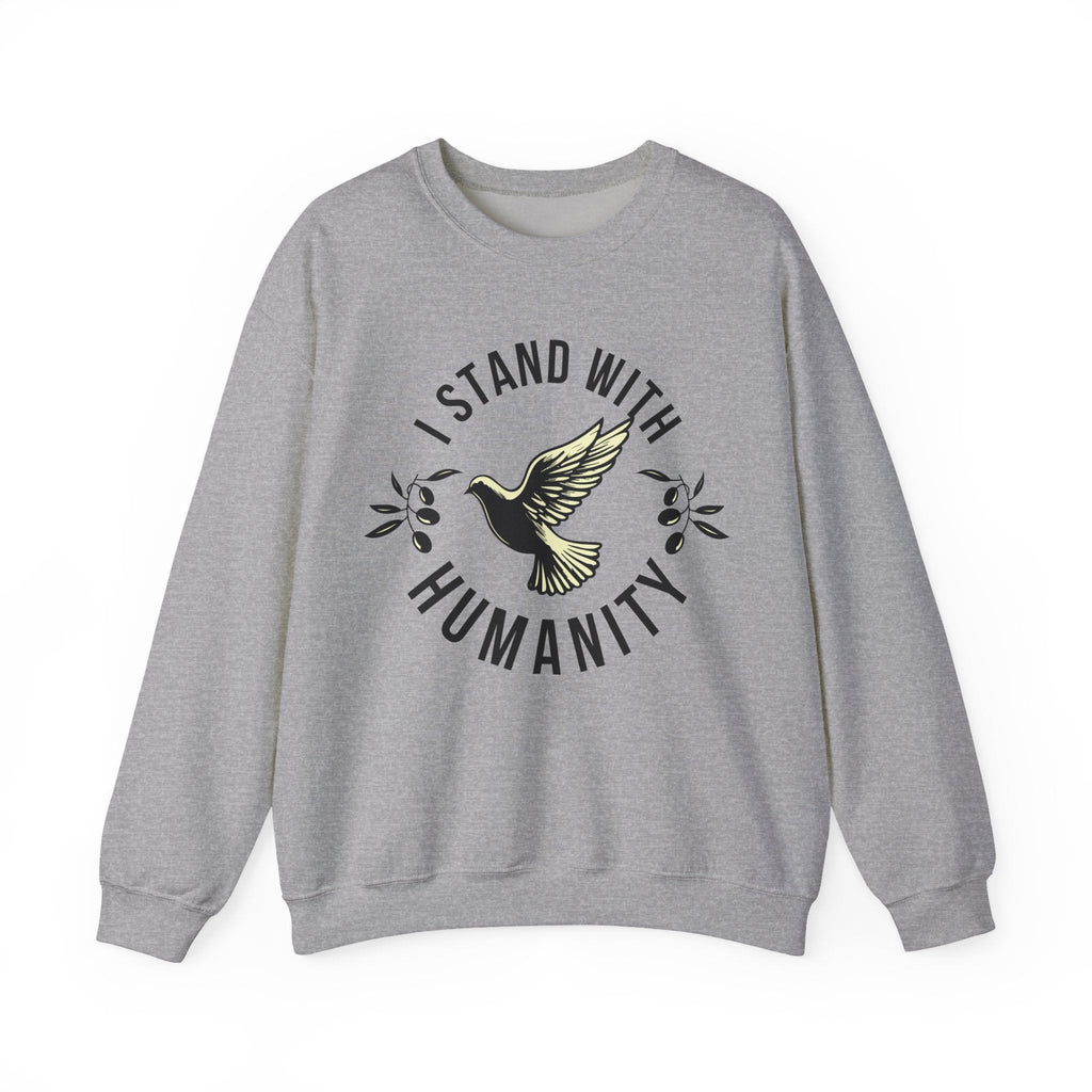 I Stand With Humanity Crewneck Sweatshirt - S / Sport Grey