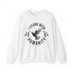 I Stand With Humanity Crewneck Sweatshirt - S / White