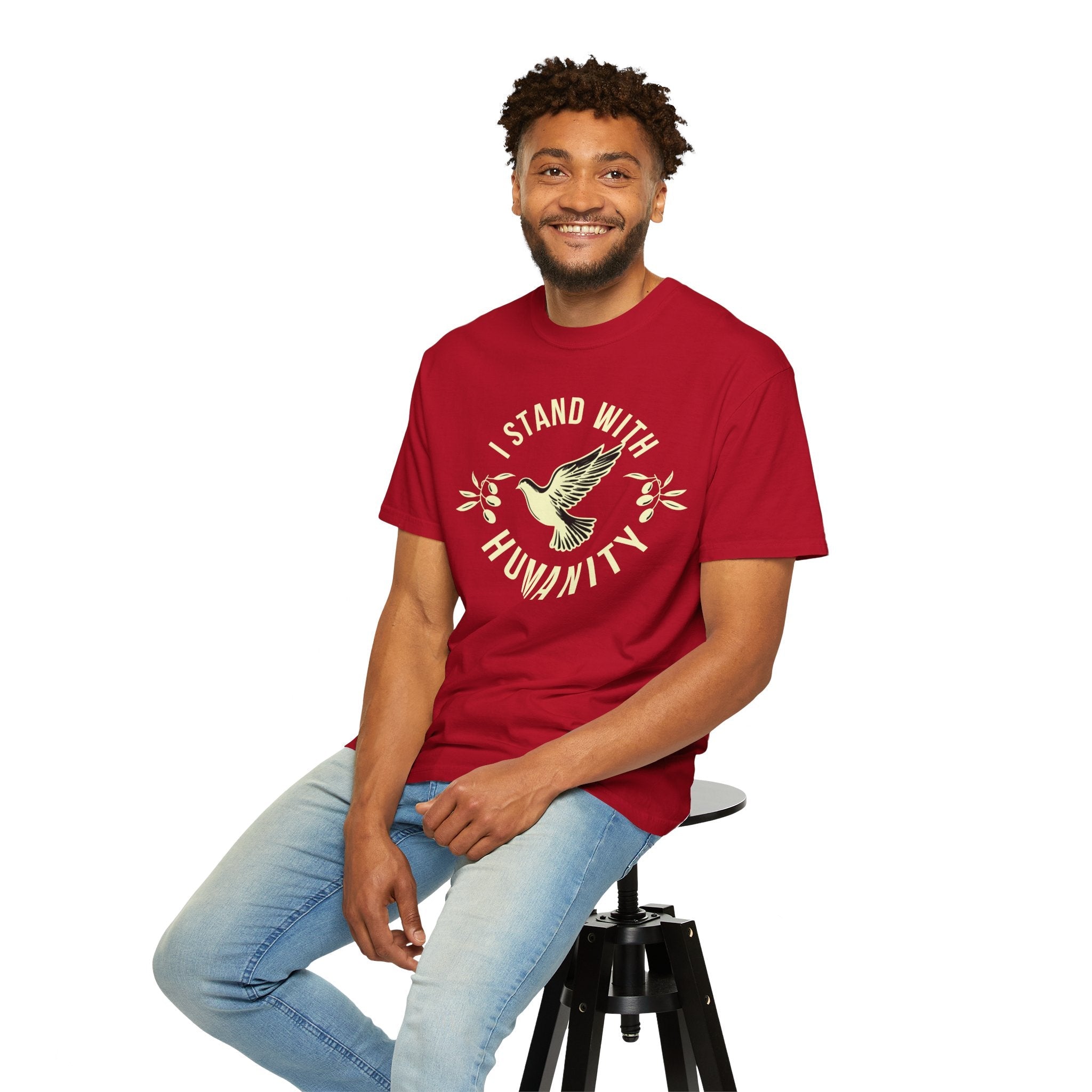 I Stand with Humanity Unisex Garment-Dyed T-Shirt