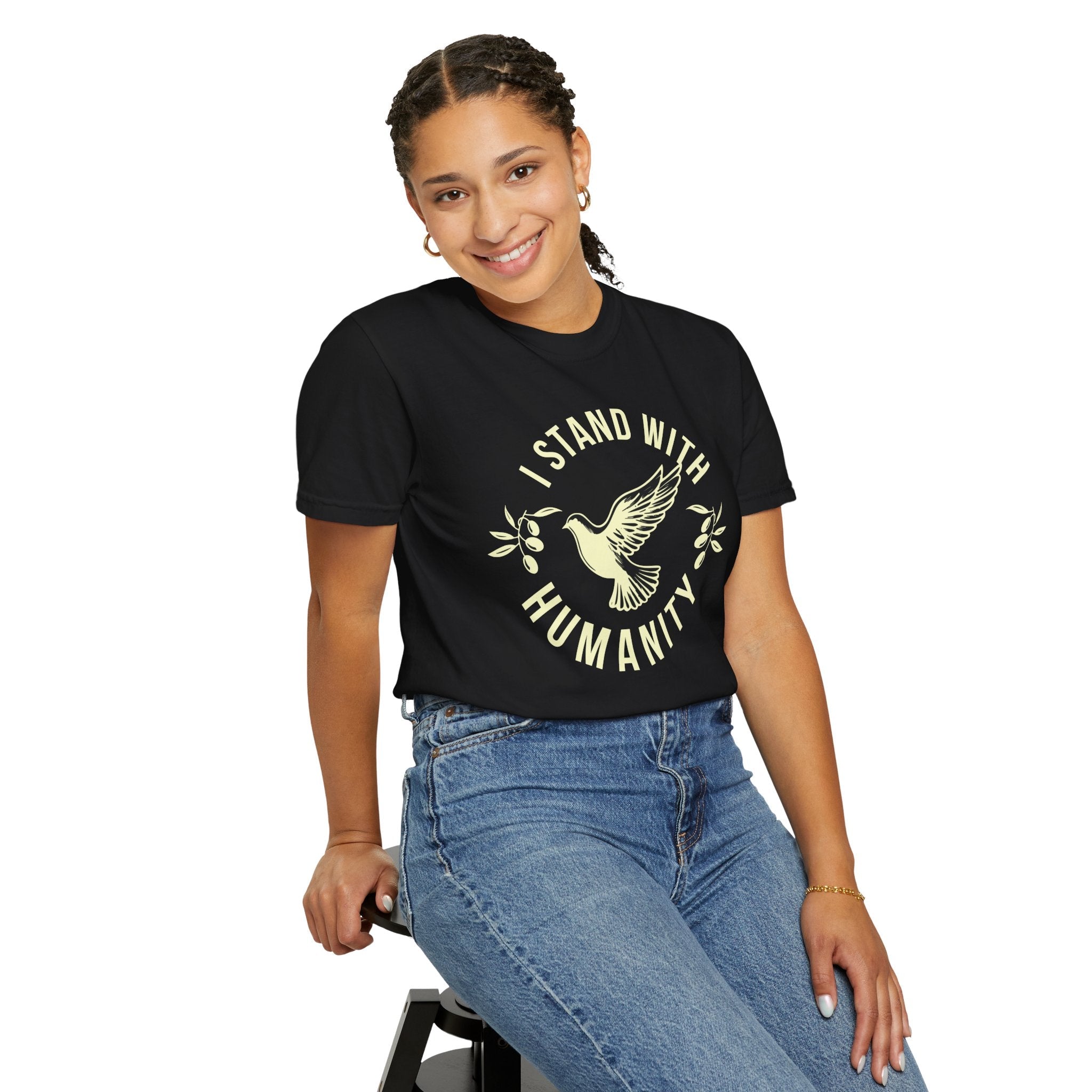 I Stand with Humanity Unisex Garment-Dyed T-Shirt