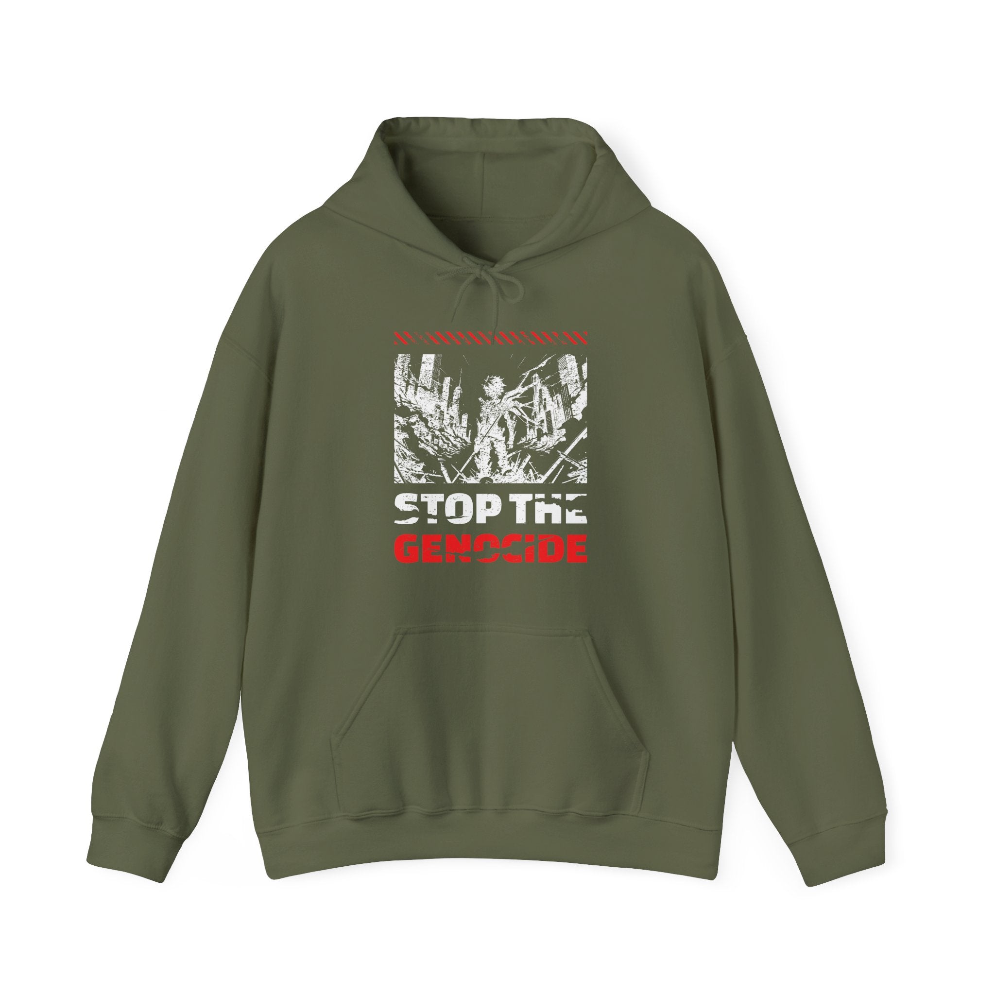 Stop the Genocide Classic Hoodie - Military Green / S