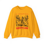 Stop the Genocide Crewneck Sweatshirt - S / Gold
