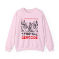 Stop the Genocide Crewneck Sweatshirt - S / Light Pink