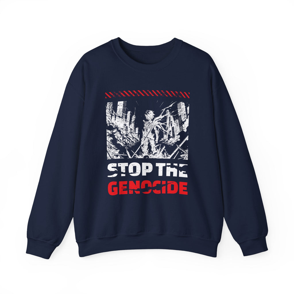 Stop the Genocide Crewneck Sweatshirt - S / Navy