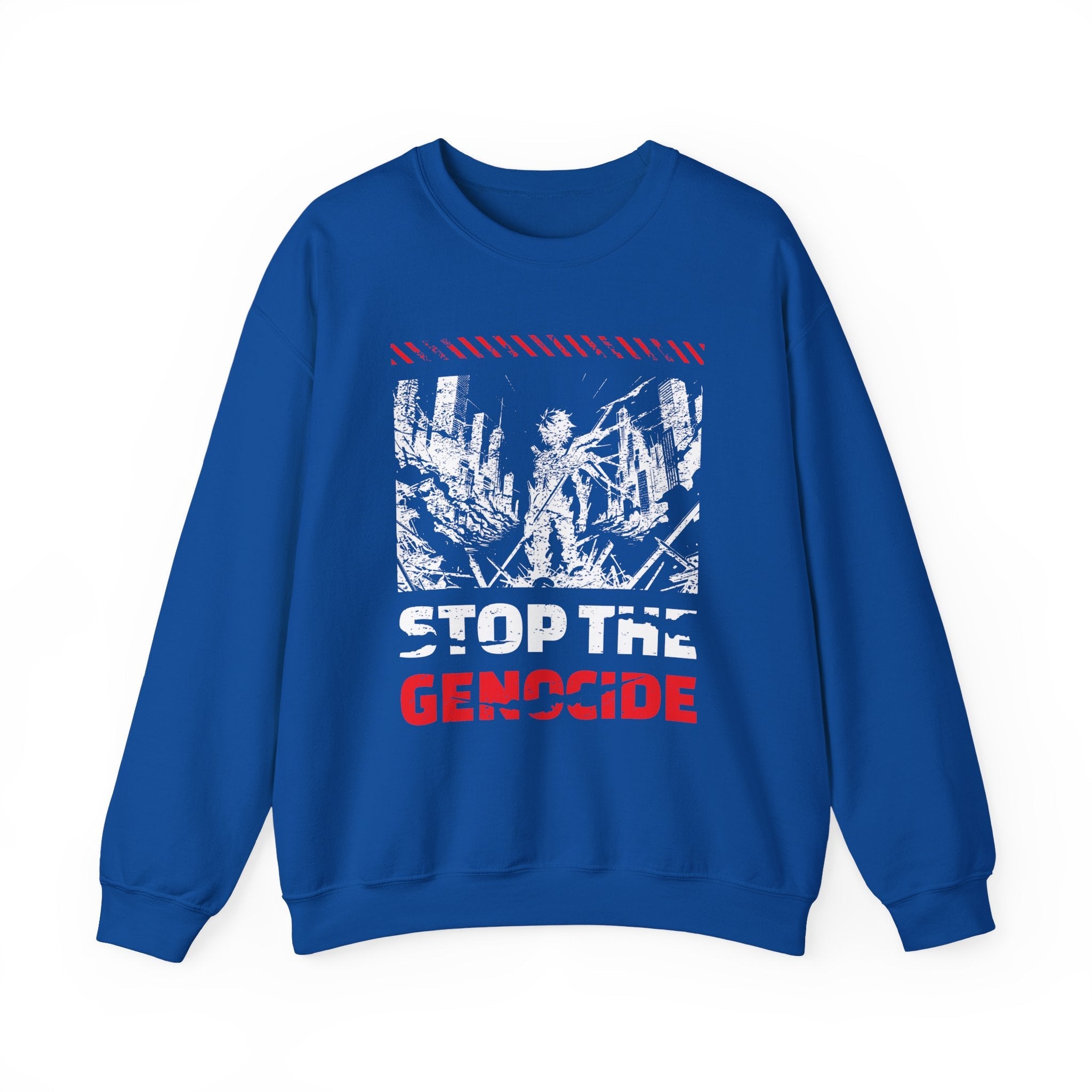 Stop the Genocide Crewneck Sweatshirt - S / Royal