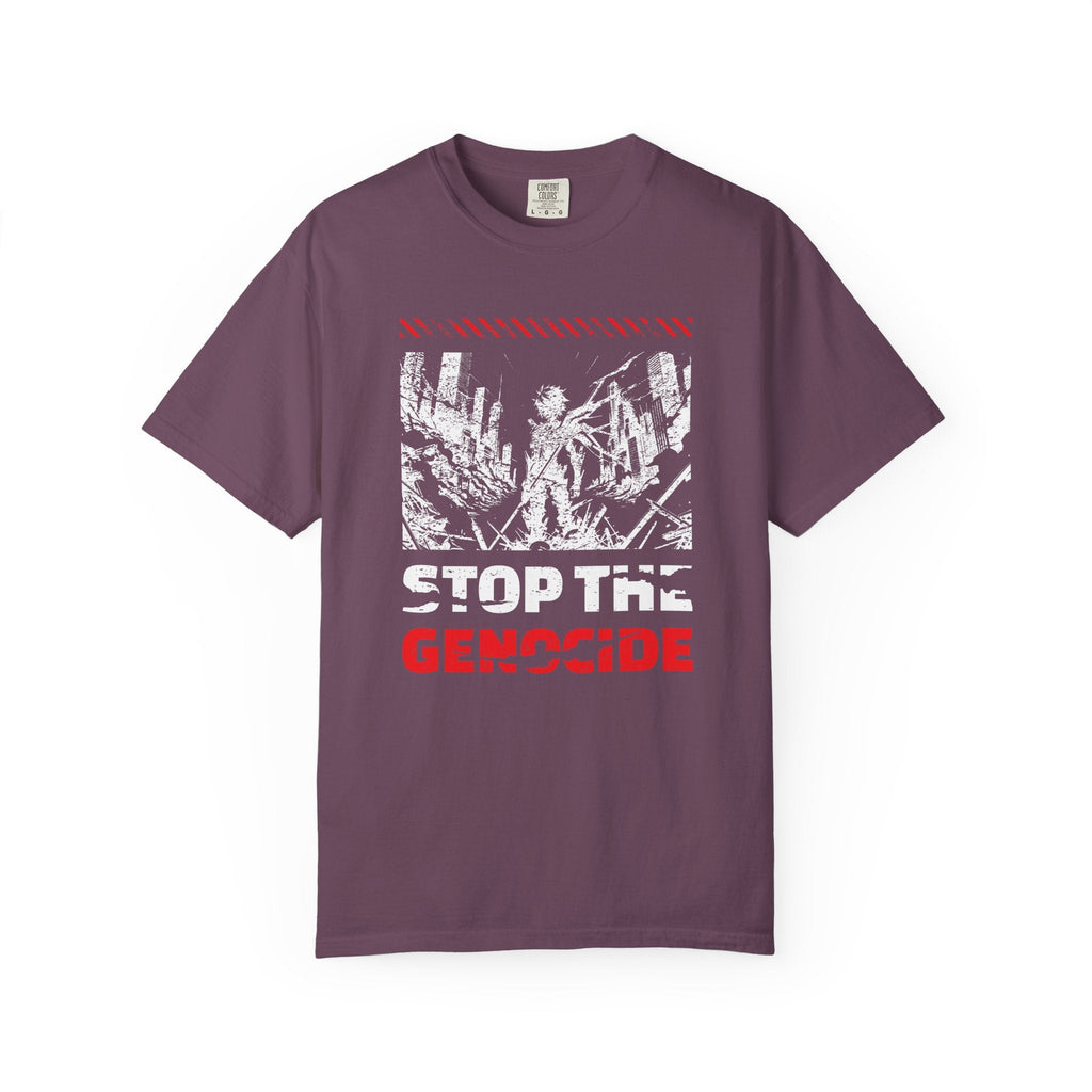 Stop the Genocide Unisex Garment-Dyed T-Shirt - Berry / S
