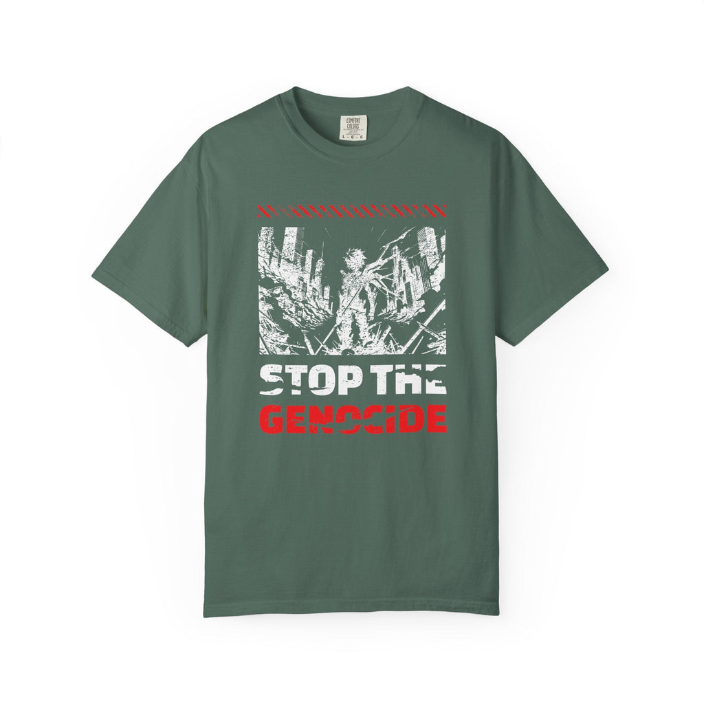 Stop the Genocide Unisex Garment-Dyed T-Shirt - Blue Spruce / S