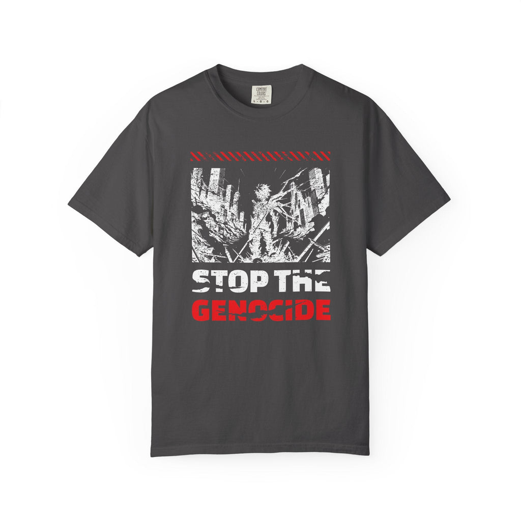 Stop the Genocide Unisex Garment-Dyed T-Shirt - Graphite / S