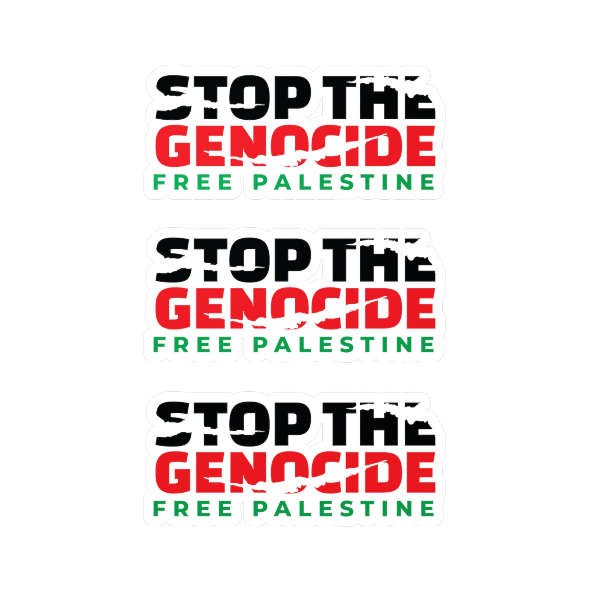 Stop the Genocide Vinyl Sticker - 4’’ x 6’’ / Kiss-Cut / Satin - Paper products