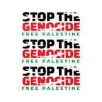 Stop the Genocide Vinyl Sticker - 6’’ x 8’’ / Kiss-Cut / Satin - Paper products