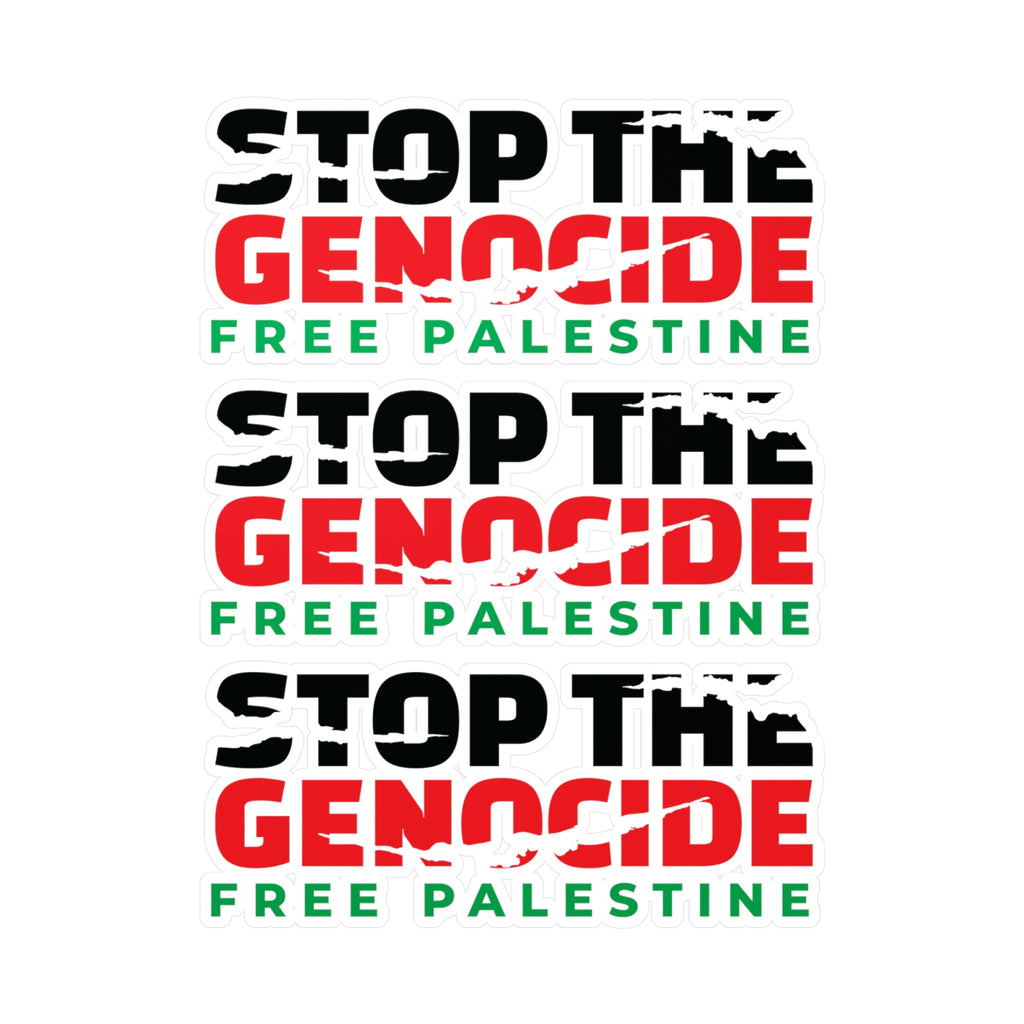 Stop the Genocide Vinyl Sticker - 8’’ x 10’’ / Kiss-Cut / Satin - Paper products