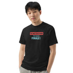 Person wearing a black t-shirt with text design 'DO NOT DISTURB The Season FINALE is On' on a white background