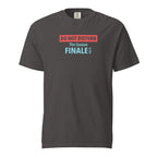 Graphite t-shirt with text design 'DO NOT DISTURB The Season FINALE is On' on a white background