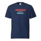 Navy blue t-shirt with text design 'DO NOT DISTURB The Season FINALE is On' on a white background