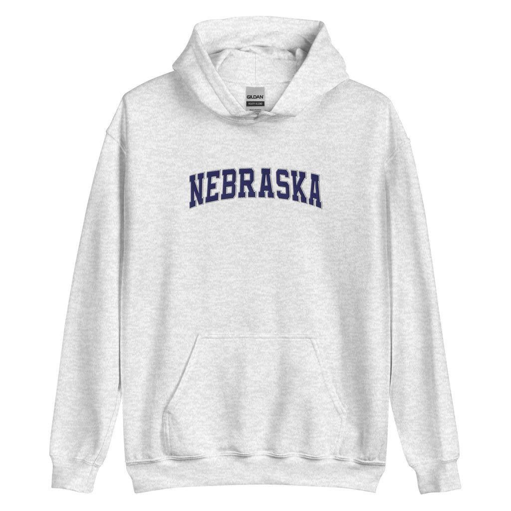 Nebraska Vintage Varsity Embroidered Classic Hoodie - Ash / S