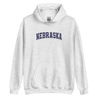 Nebraska Vintage Varsity Embroidered Classic Hoodie - Ash / S
