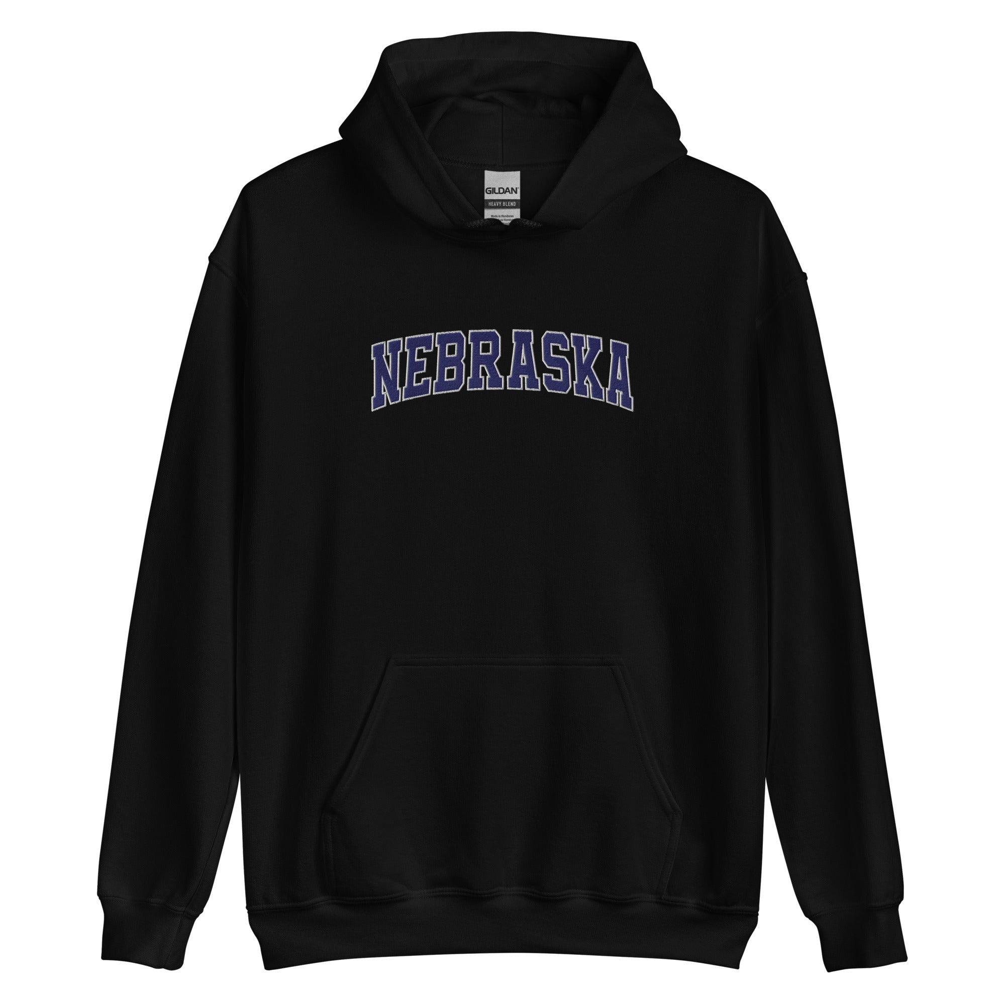 Nebraska Vintage Varsity Embroidered Classic Hoodie - Black / S