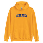 Nebraska Vintage Varsity Embroidered Classic Hoodie - Gold / S