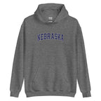 Nebraska Vintage Varsity Embroidered Classic Hoodie - Graphite Heather / S
