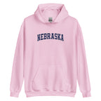 Nebraska Vintage Varsity Embroidered Classic Hoodie - Light Pink / S