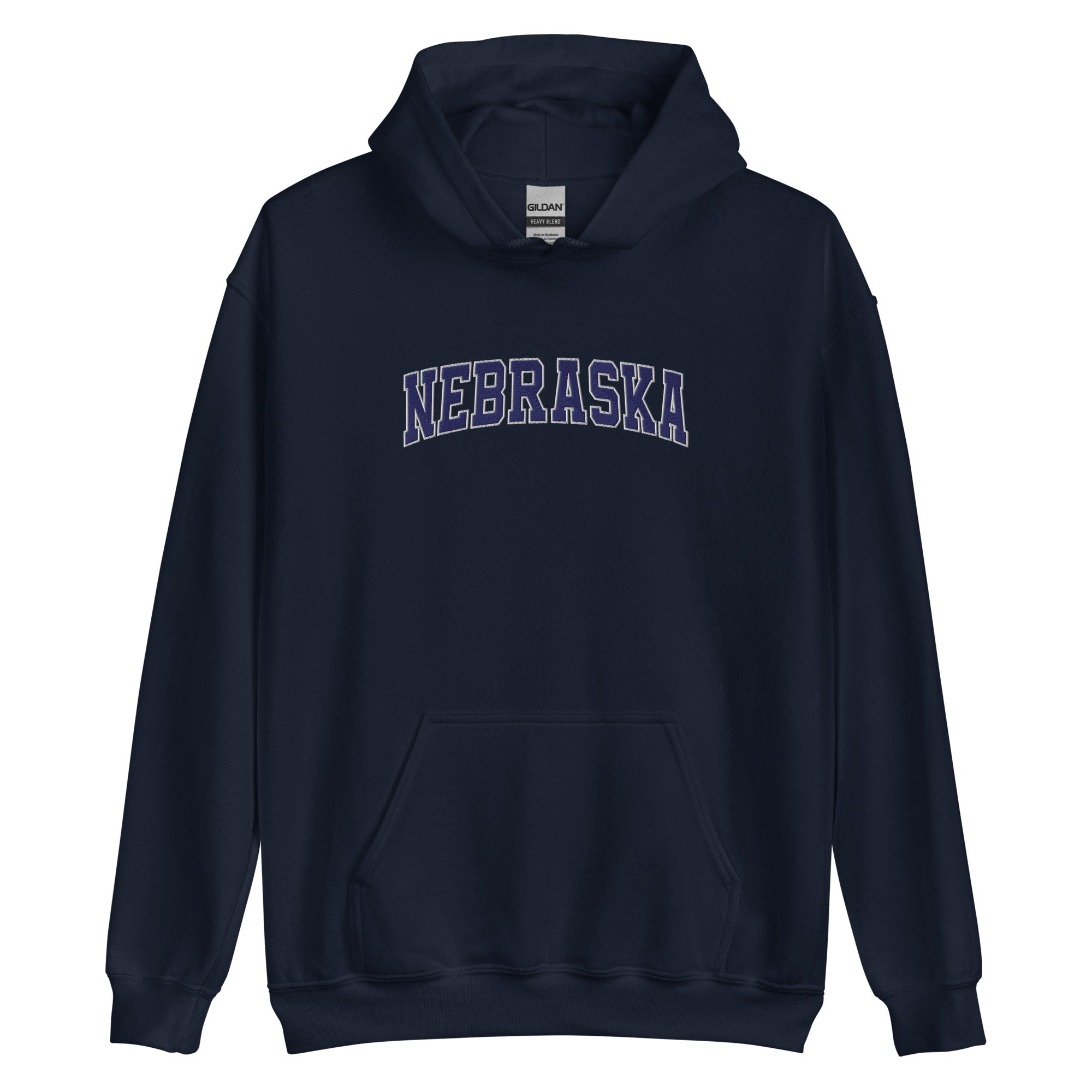 Nebraska Vintage Varsity Embroidered Classic Hoodie - Navy / S