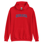 Nebraska Vintage Varsity Embroidered Classic Hoodie - Red / S