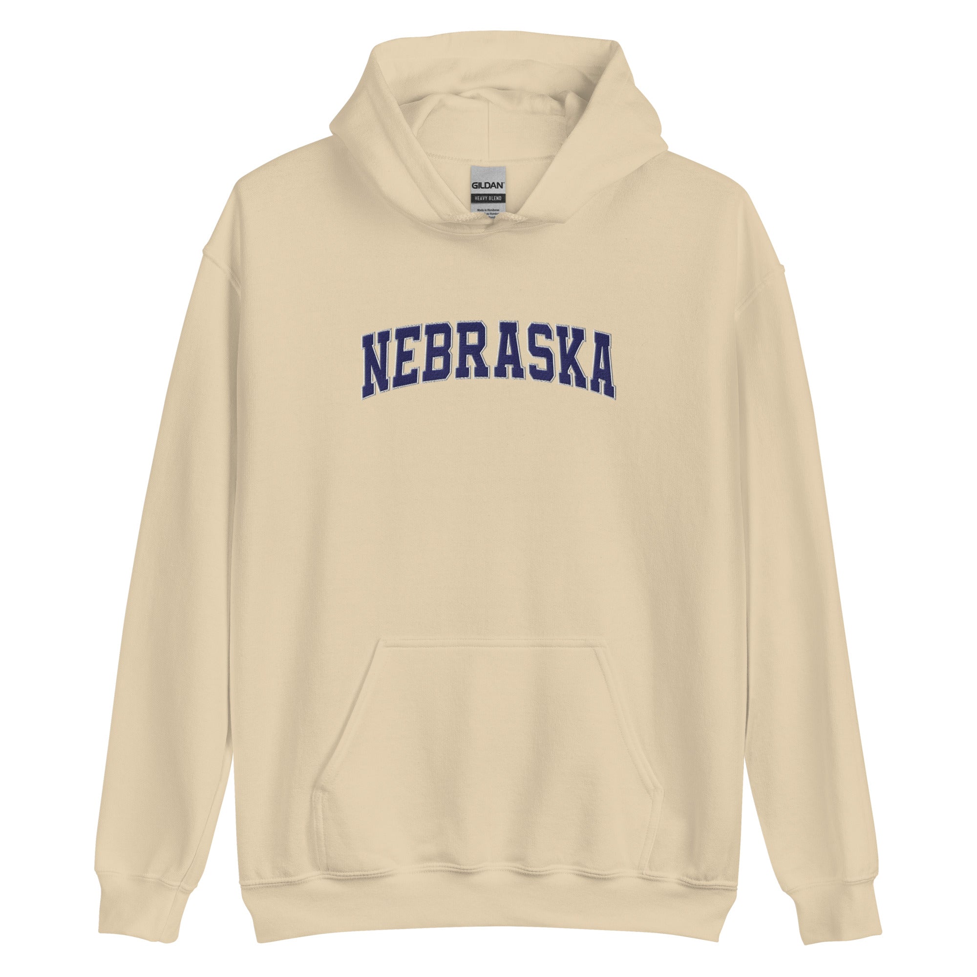 Nebraska Vintage Varsity Embroidered Classic Hoodie - Sand / S