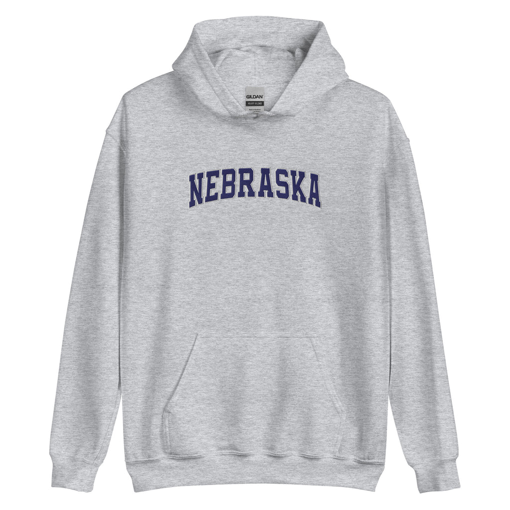 Nebraska Vintage Varsity Embroidered Classic Hoodie - Sport Grey / S