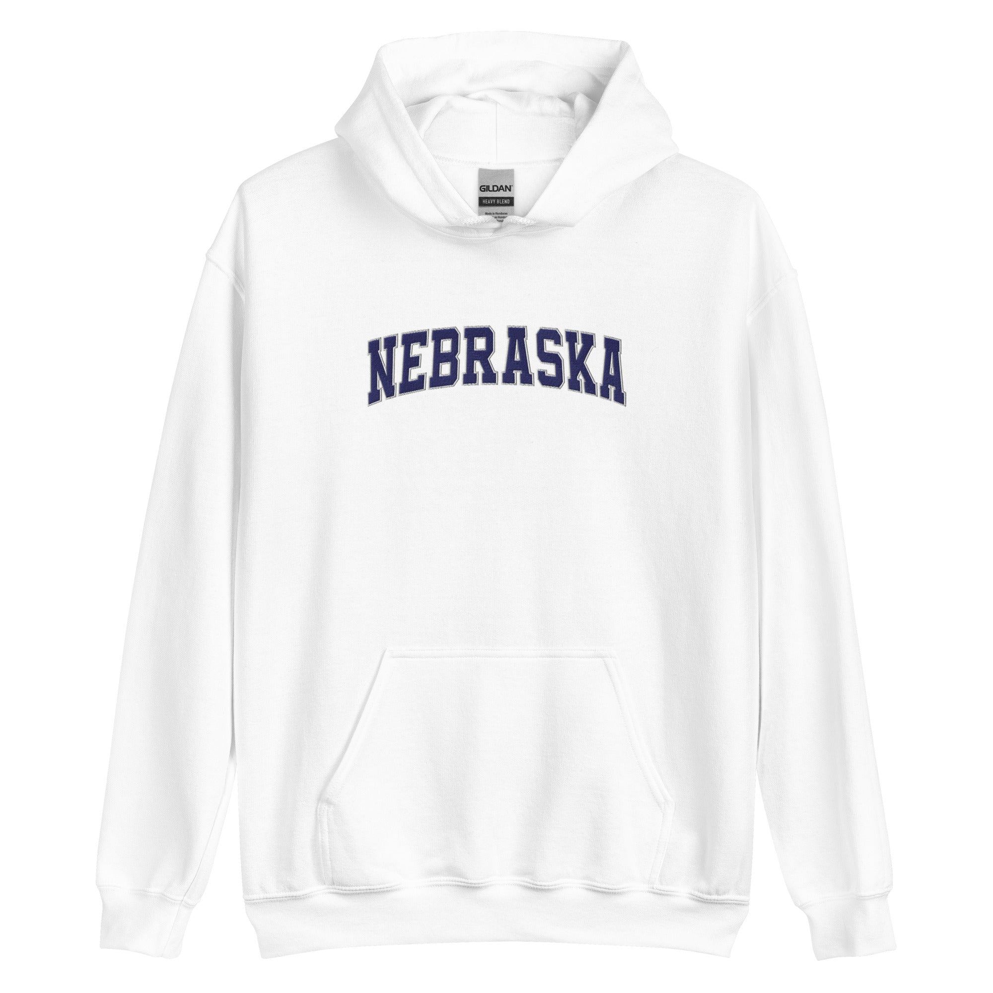 Nebraska Vintage Varsity Embroidered Classic Hoodie - White / S