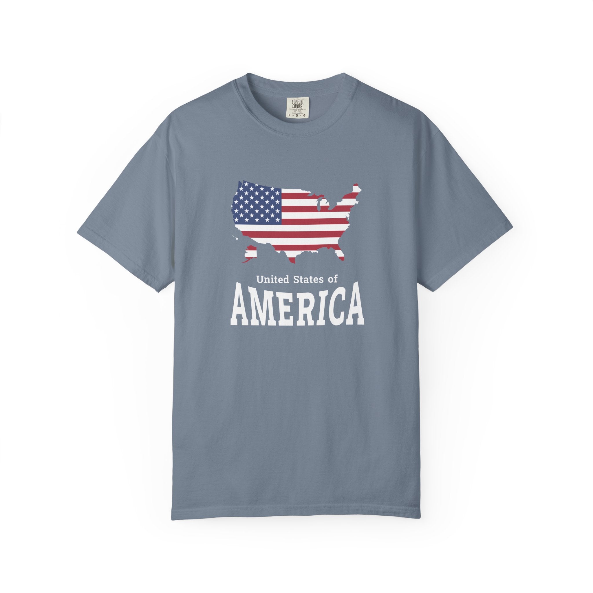 USA Map of America T-Shirt - Blue Jean / S