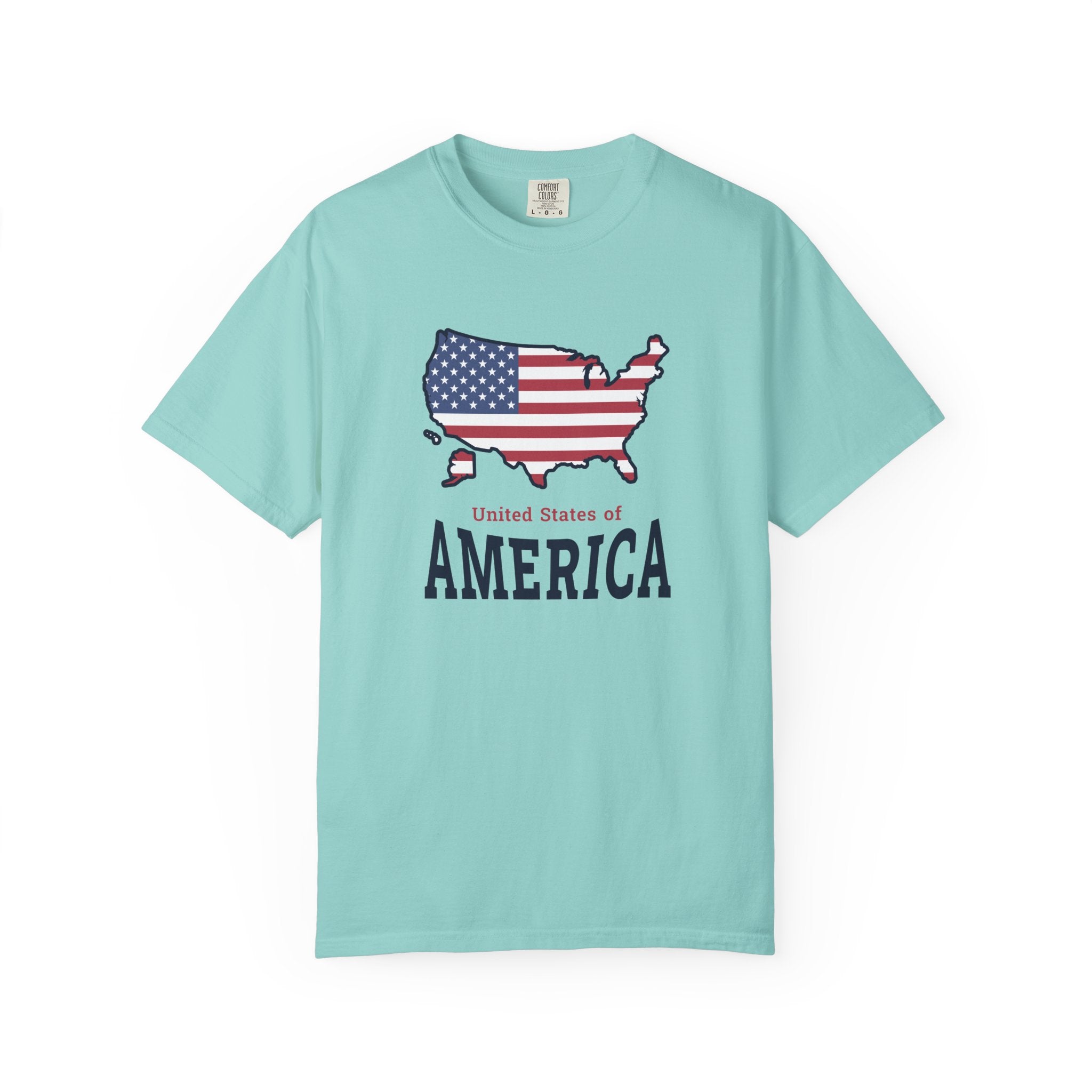 USA Map of America T-Shirt - Chalky Mint / S