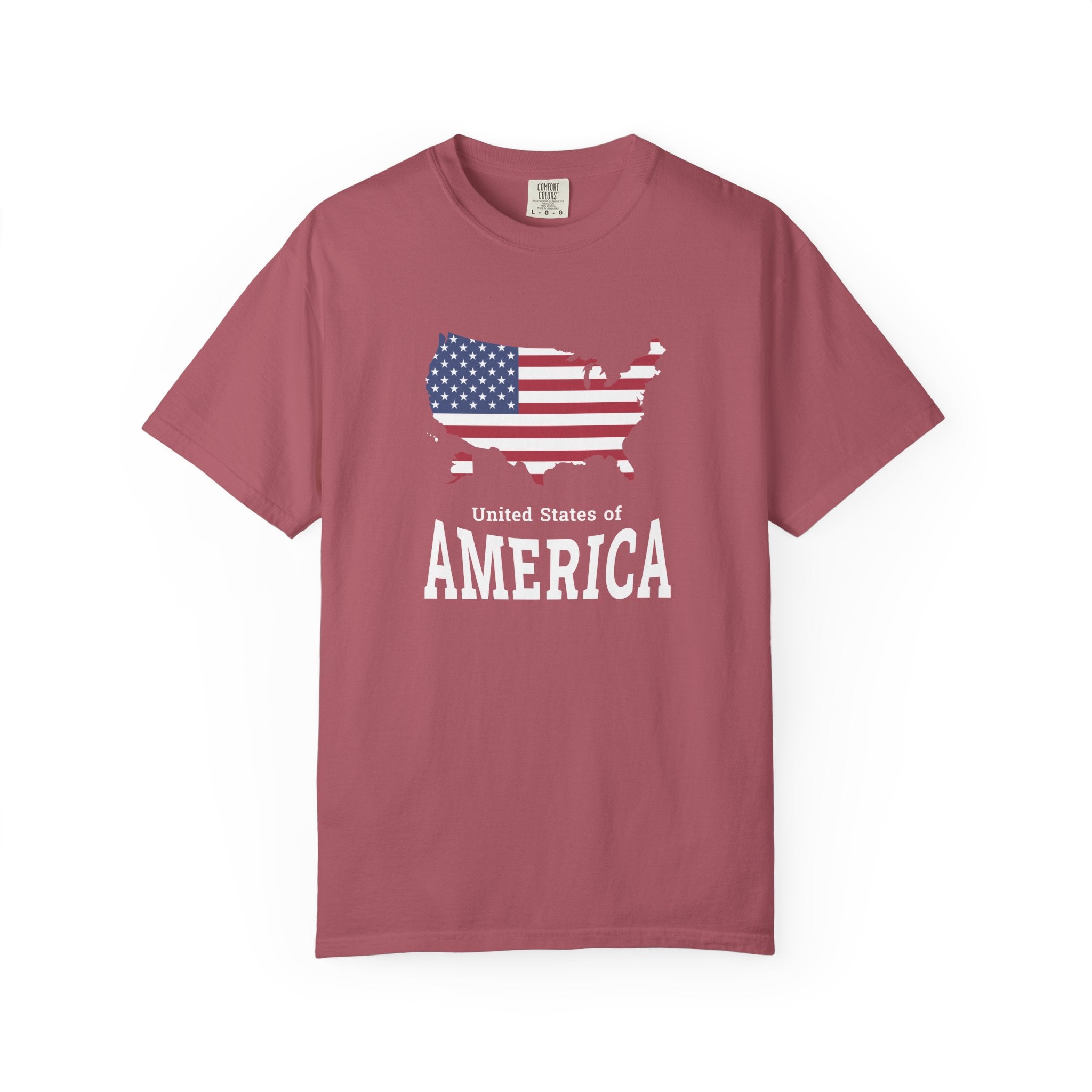USA Map of America T-Shirt - Crimson / S