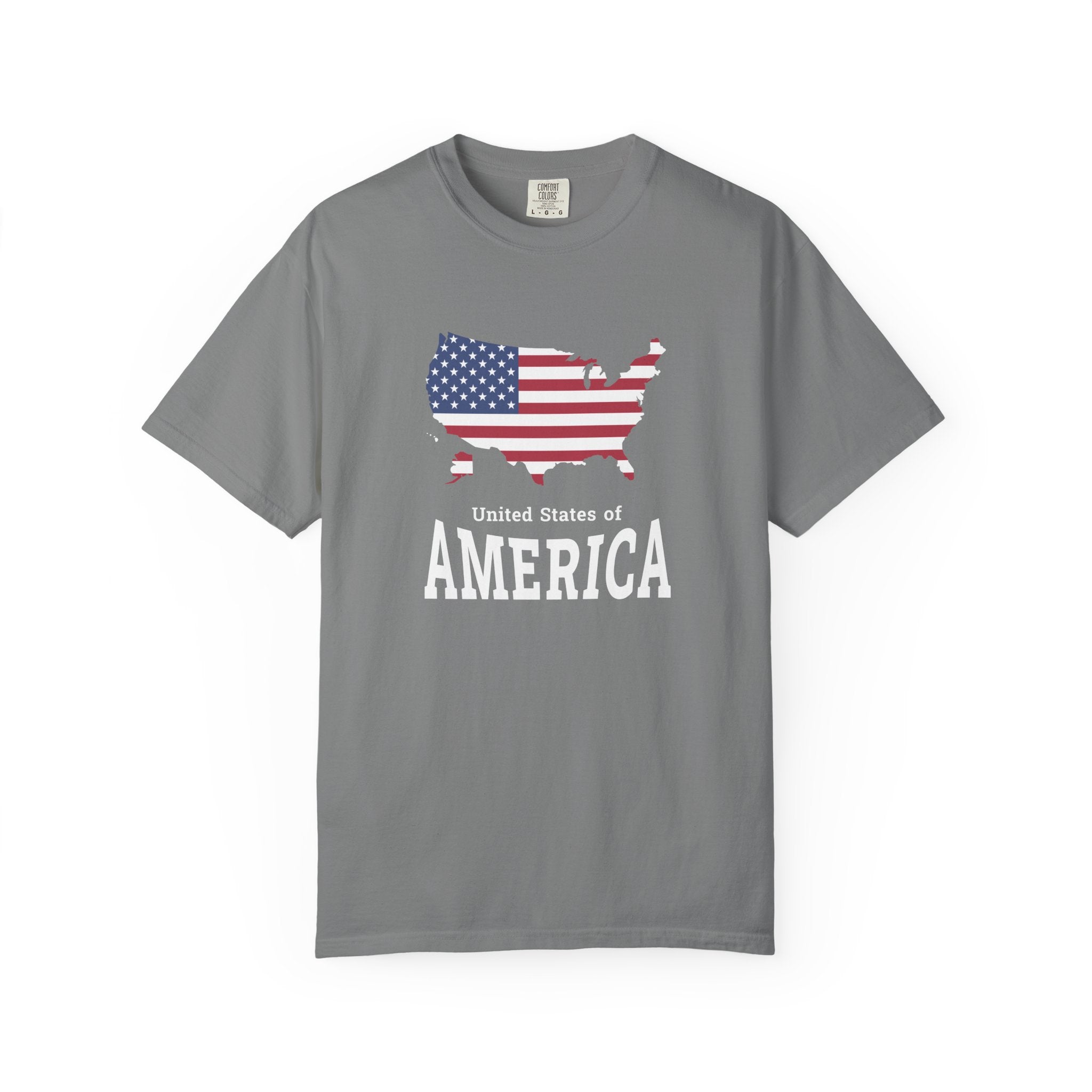 USA Map of America T-Shirt - Grey / S