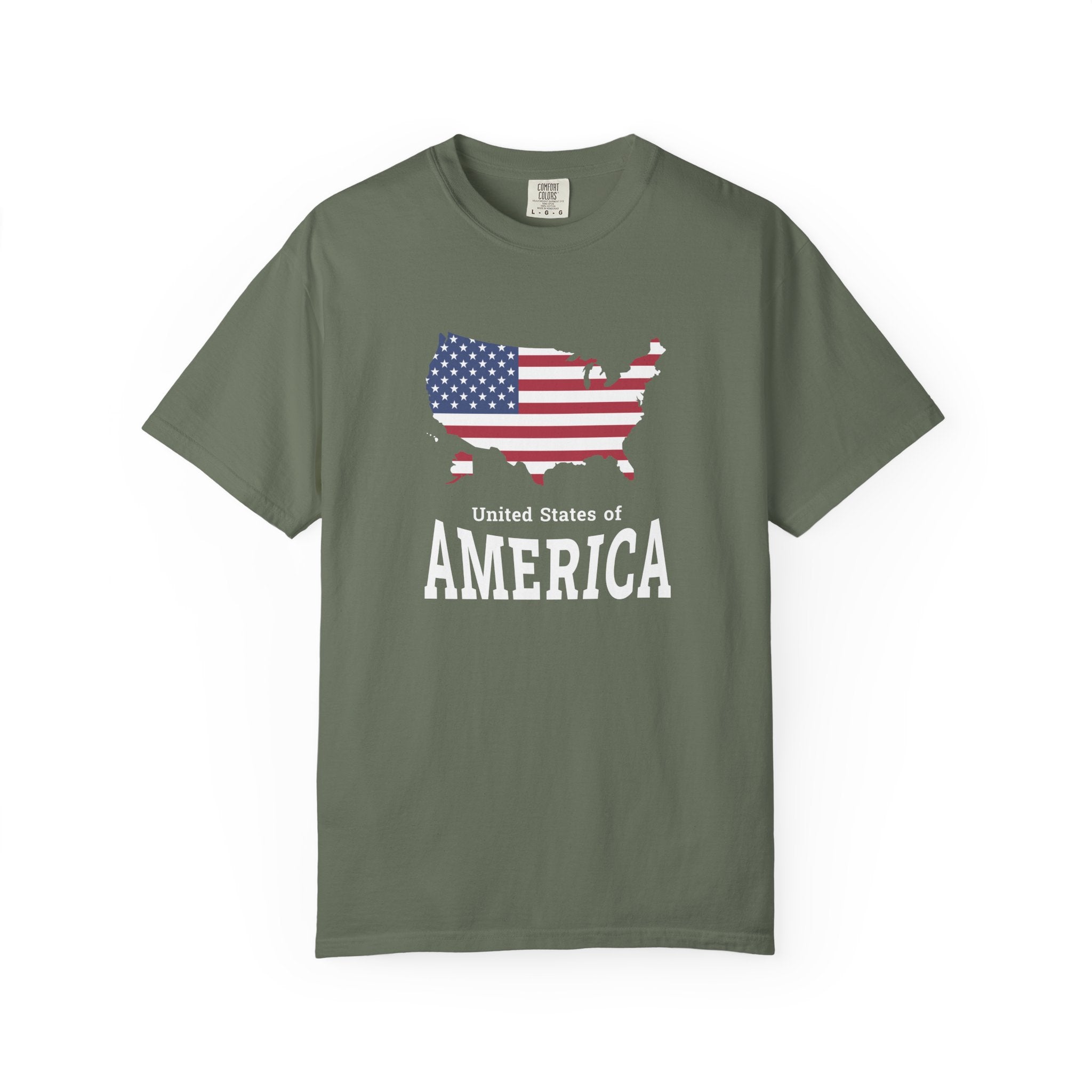 USA Map of America T-Shirt - Moss / S