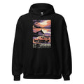 black hoodie with Vintage Car graphic design on a white background