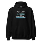 Black hoodie with 'Waiting for the System to Activate' text and loading bar design on a white background