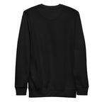 back side view of a Black sweatshirt on a white background