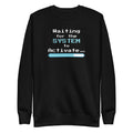 Black sweatshirt with 'Waiting for the System to Activate' text and loading bar design on a white background