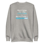 Gray sweatshirt with 'Waiting for the System to Activate' text and loading bar graphic on a white background